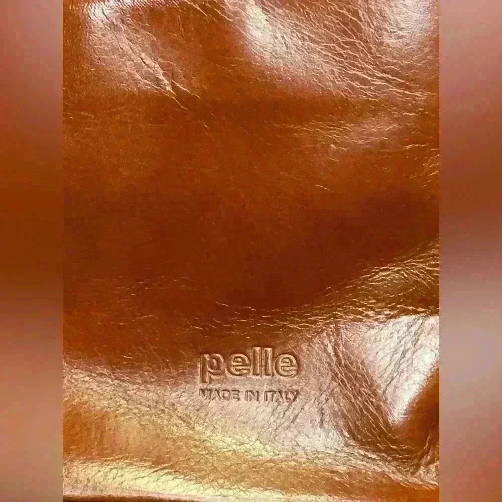 Pelle Made in Italy Brown Leather Baguette Shoulder Bag Vintage Y2K - Picture 7 of 10